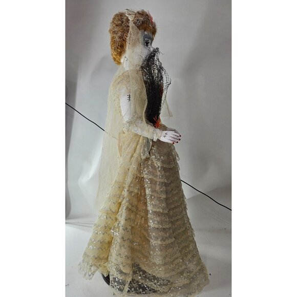 Haunted Scary Girl Bride Porcelain Doll Spooky Artist Hand Painted OOAK 28" - Picture 8 of 14